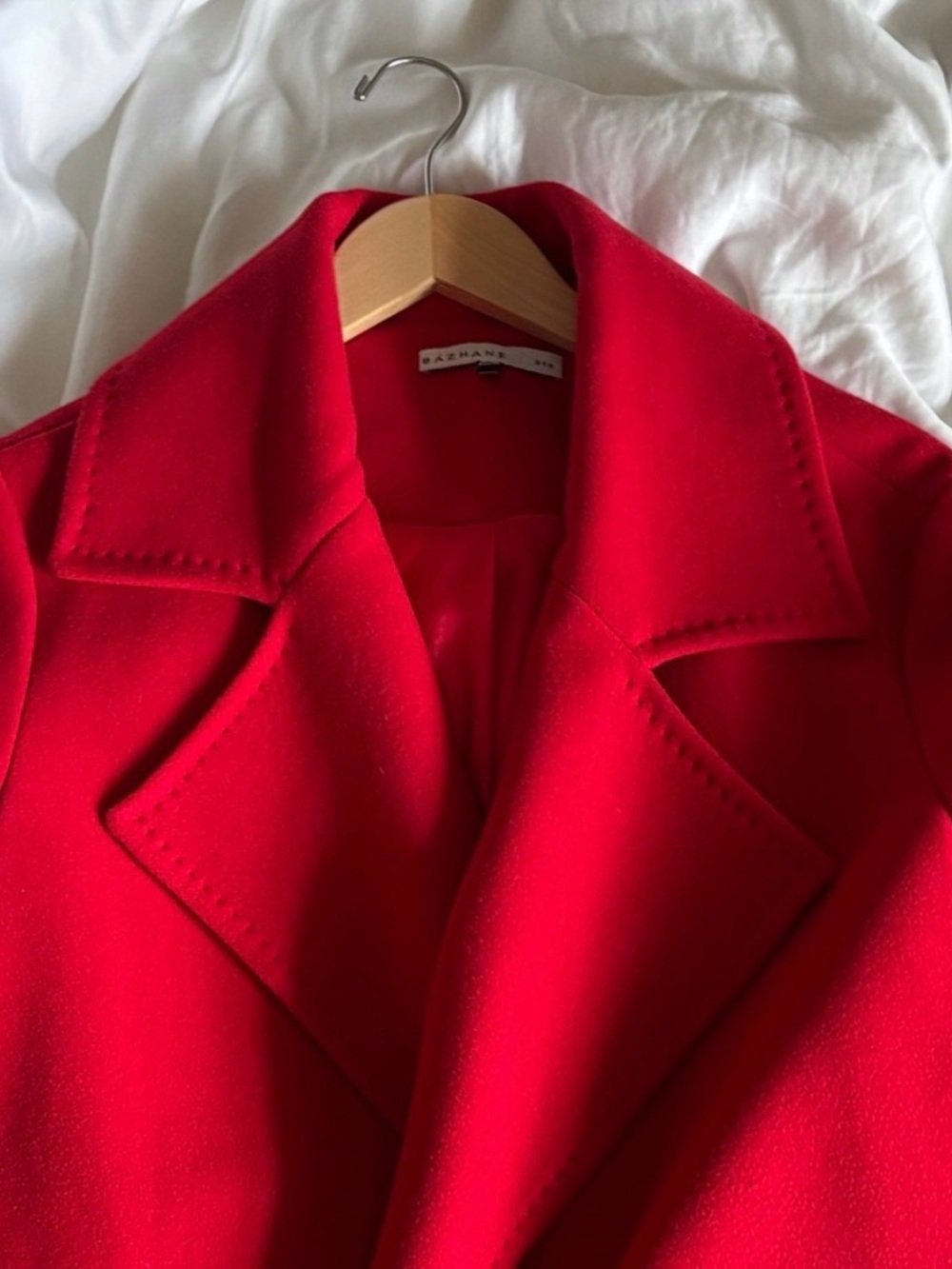 Red Belted Wool Coat. Size S-M